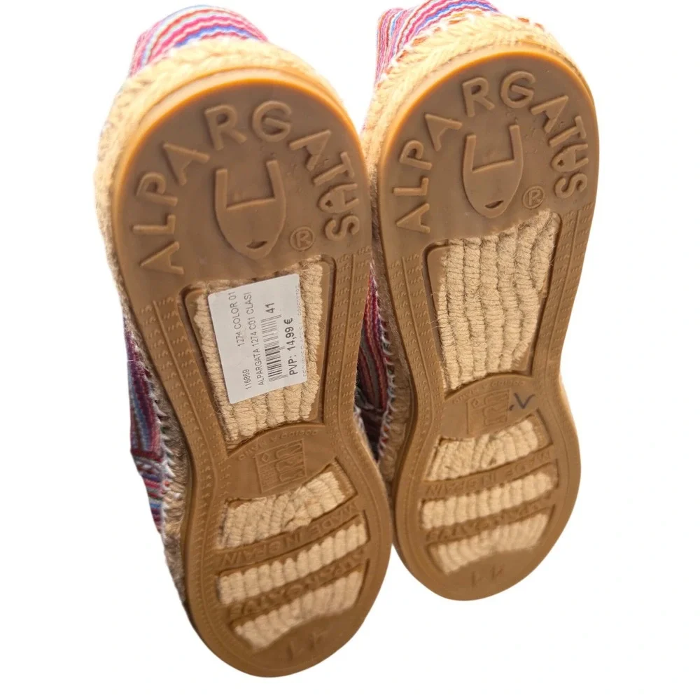 Alpargatus Rainbow Stripe Espadrille Flats‎ Made in Spain Vegan EU 41